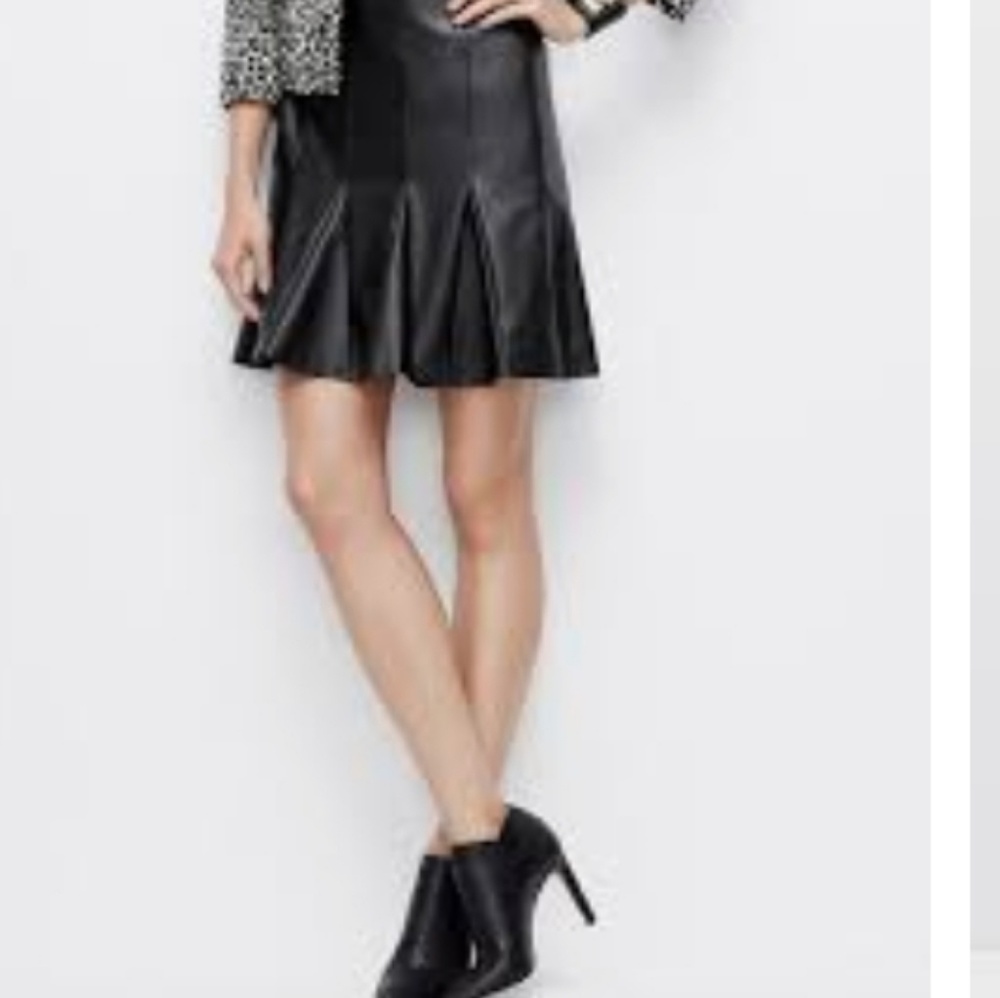 Faux Leather Pleated Skirt Size 10